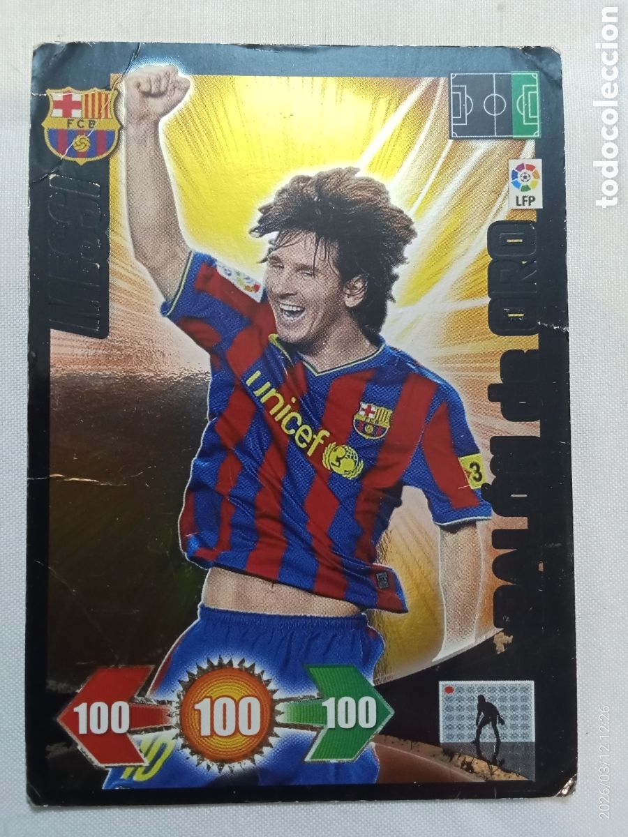 Cromos de Futebol: Cromo f&uacute;tbol Messi Bal&oacute;n de oro Adrenalyn XL 2009-2010