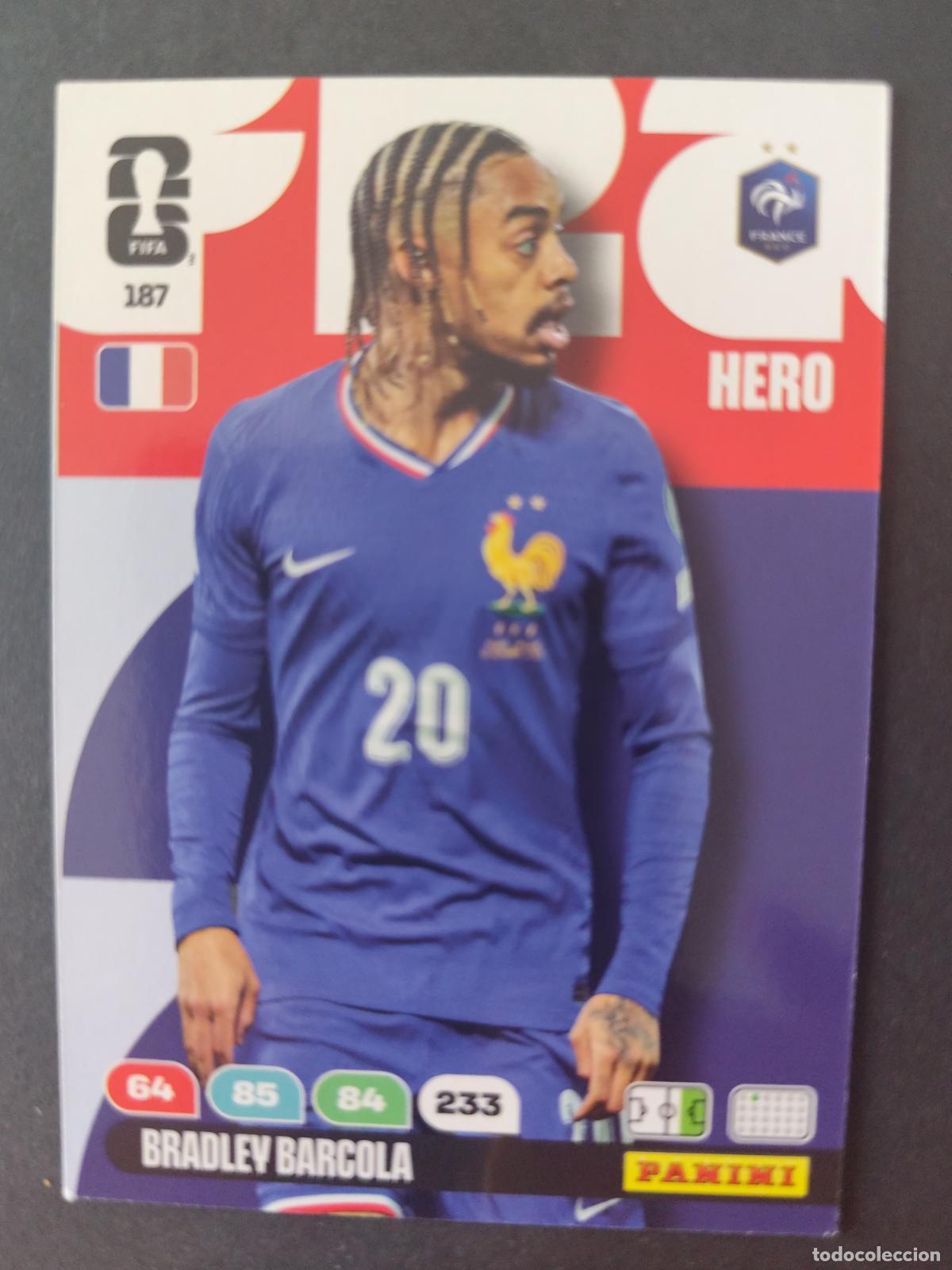 Football Stickers: 187 BRADLEY BARCOLA FRANCIA ADRENALYN MUNDIAL FIFA WORLD CUP 2026 PANINI