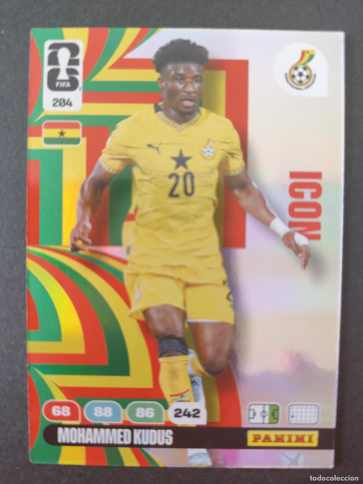 Cromos de f&uacute;tbol: 204 MOHAMMED KUDUS ICON GHANA ADRENALYN MUNDIAL FIFA WORLD CUP 2026 PANINI