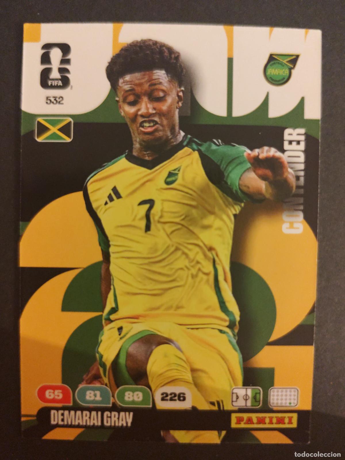 Cromos de F&uacute;tbol: 532 DEMARAI GRAY JAMAICA CONTENDERS ADRENALYN MUNDIAL FIFA WORLD CUP 2026 PANINI