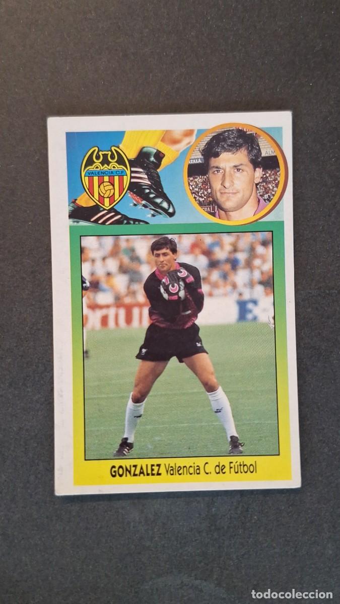 Cromos de F&uacute;tbol: L2 GONZALEZ VALENCIA C. F. LIGA ESTE 1993 1994 93 94 CARTON NUNCA PEGADO SIN PEGAR