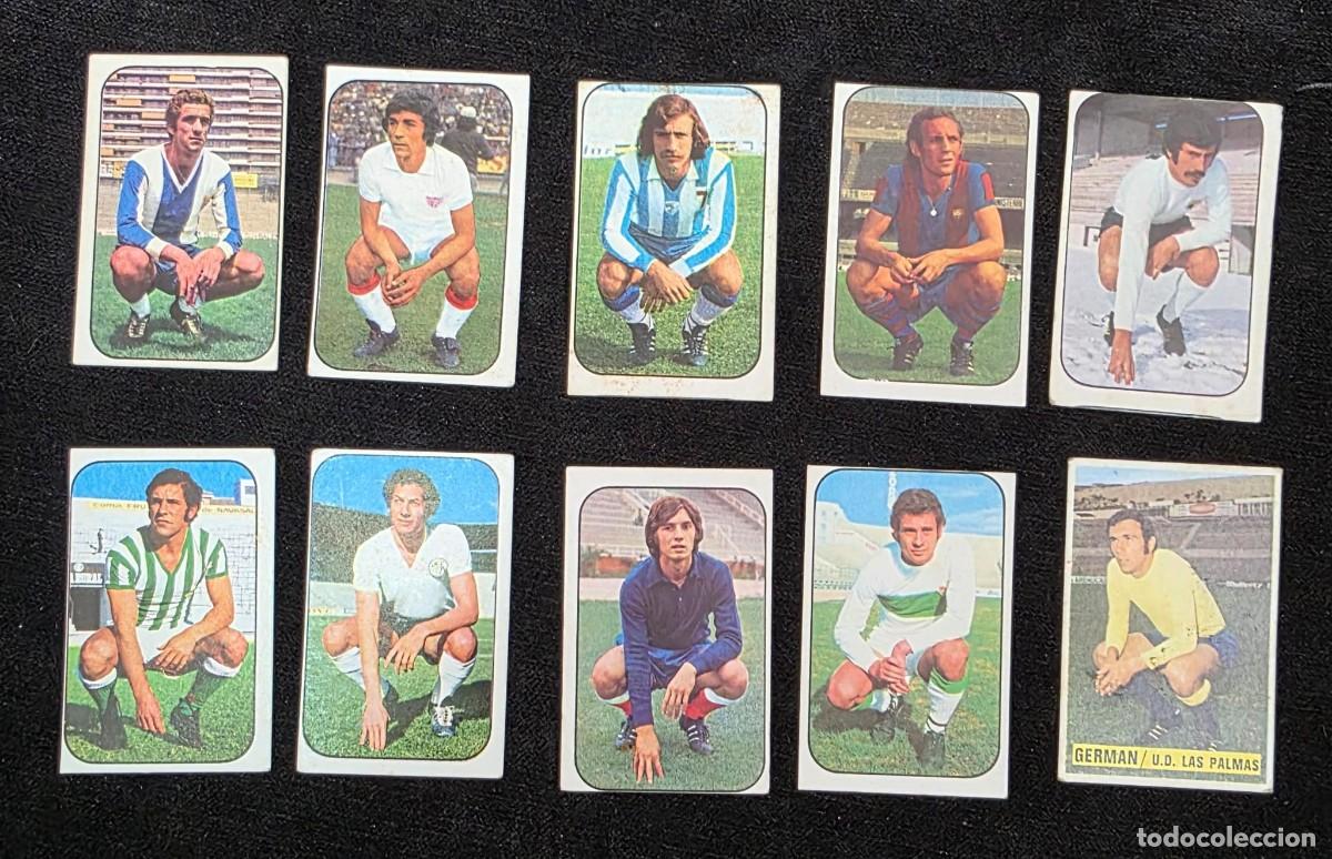 Cromos de f&uacute;tbol: Lote de 10 cromos vintage de f&uacute;tbol a&ntilde;os 70 &ndash; Jugadores de equipos espa&ntilde;oles | Coleccionismo