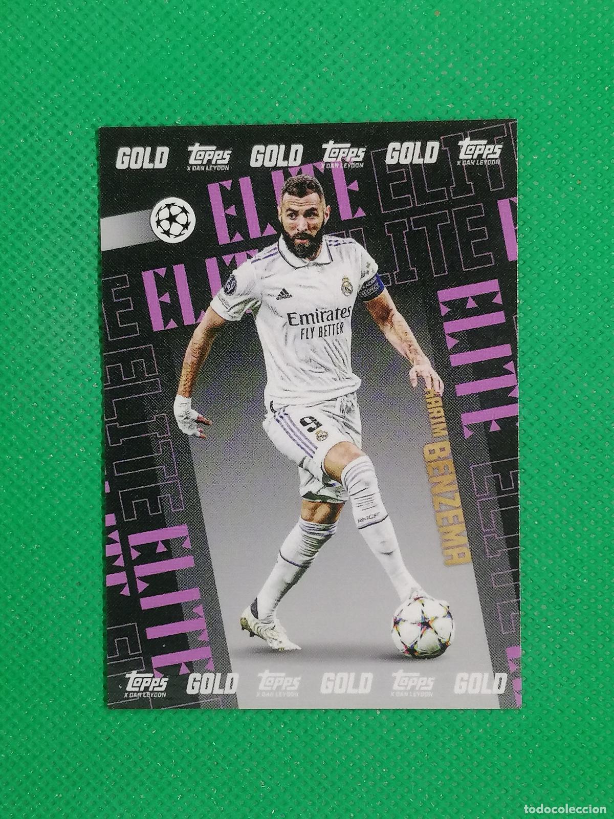 Cromos de F&uacute;tbol: KARIM BENZEMA REAL MADRID ELITE GOLD ⚽ TOPPS UCL X DAN LEYDON 22 23 2022 2023 ⚽