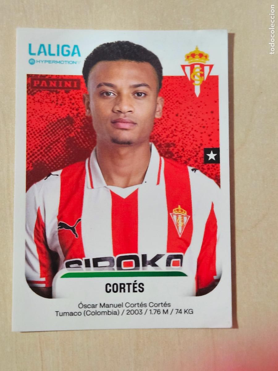Cromos de F&uacute;tbol: N&ordm; 378 CORTES - SPORTING DE GIJON - CROMO - LIGA HYPERMOTION 2025 2026 SEGUNDA DIVISION 25 26