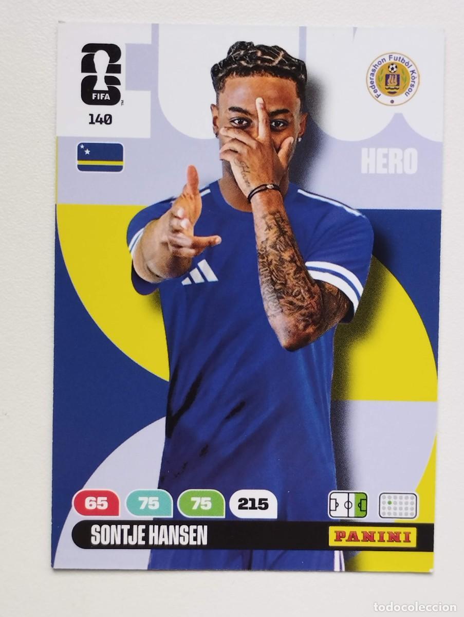 Cromos de Futebol: CROMO CARD ADRENALYN MUNDIAL WORLD CUP 2026 HERO 140 SONTJE HANSEN CURAZAO
