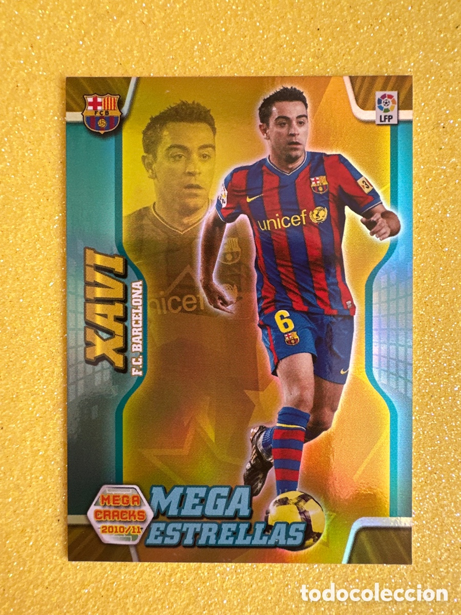 Cromos de f&uacute;tbol: 375 XAVI (F.C.BARCELONA) MEGAESTRELLAS MEGACRACKS 2010-2011 10 11 TRADING CARD