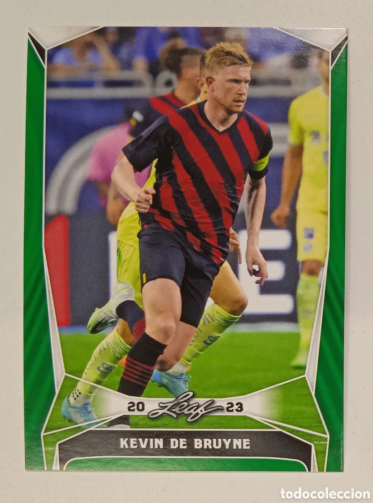 Cromos de F&uacute;tbol: KEVIN DE BRUYNE MANCHESTER CITY 2023 LEAF VERDE B6 B-6