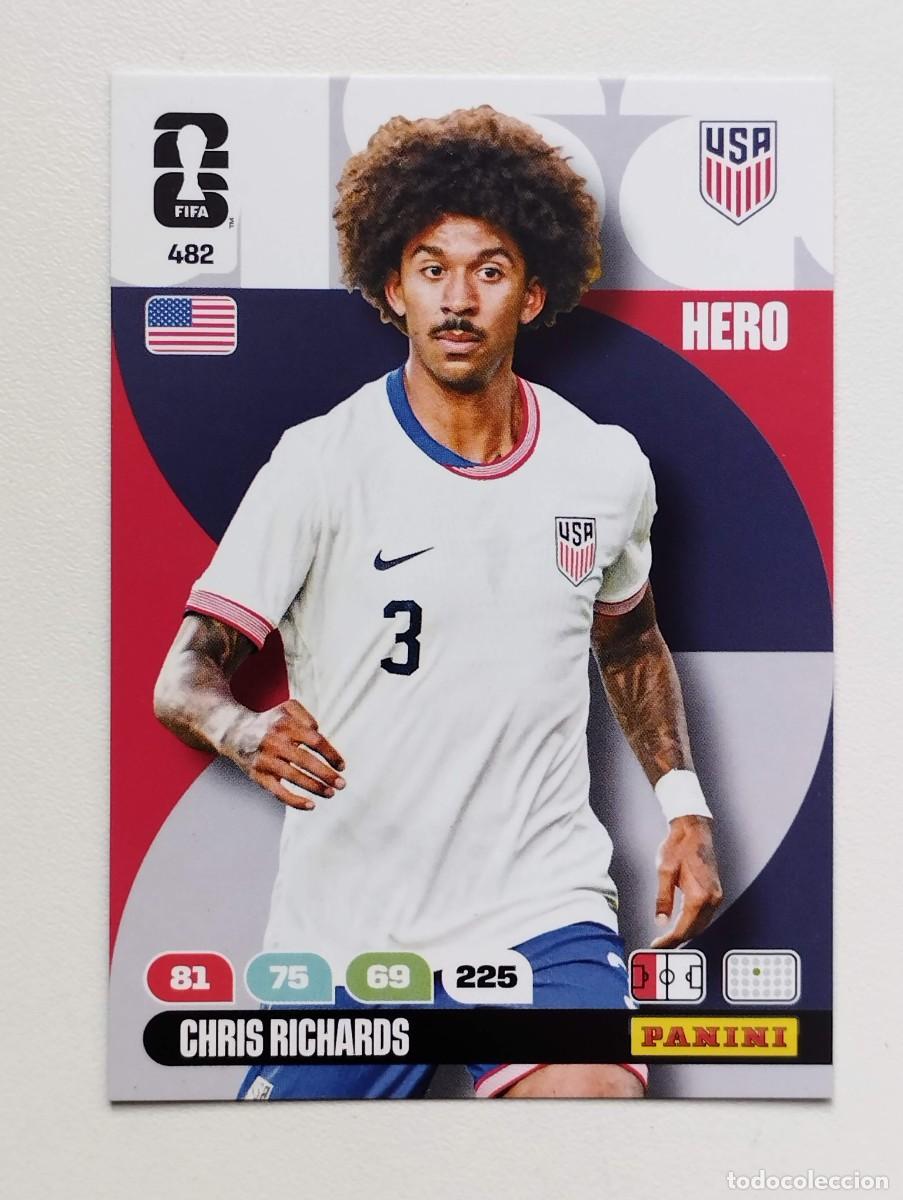 Figurine di Calcio: CROMO CARD ADRENALYN MUNDIAL WORLD CUP 2026 HERO 482 CHRIS RICHARDS USA ESTADOS UNIDOS