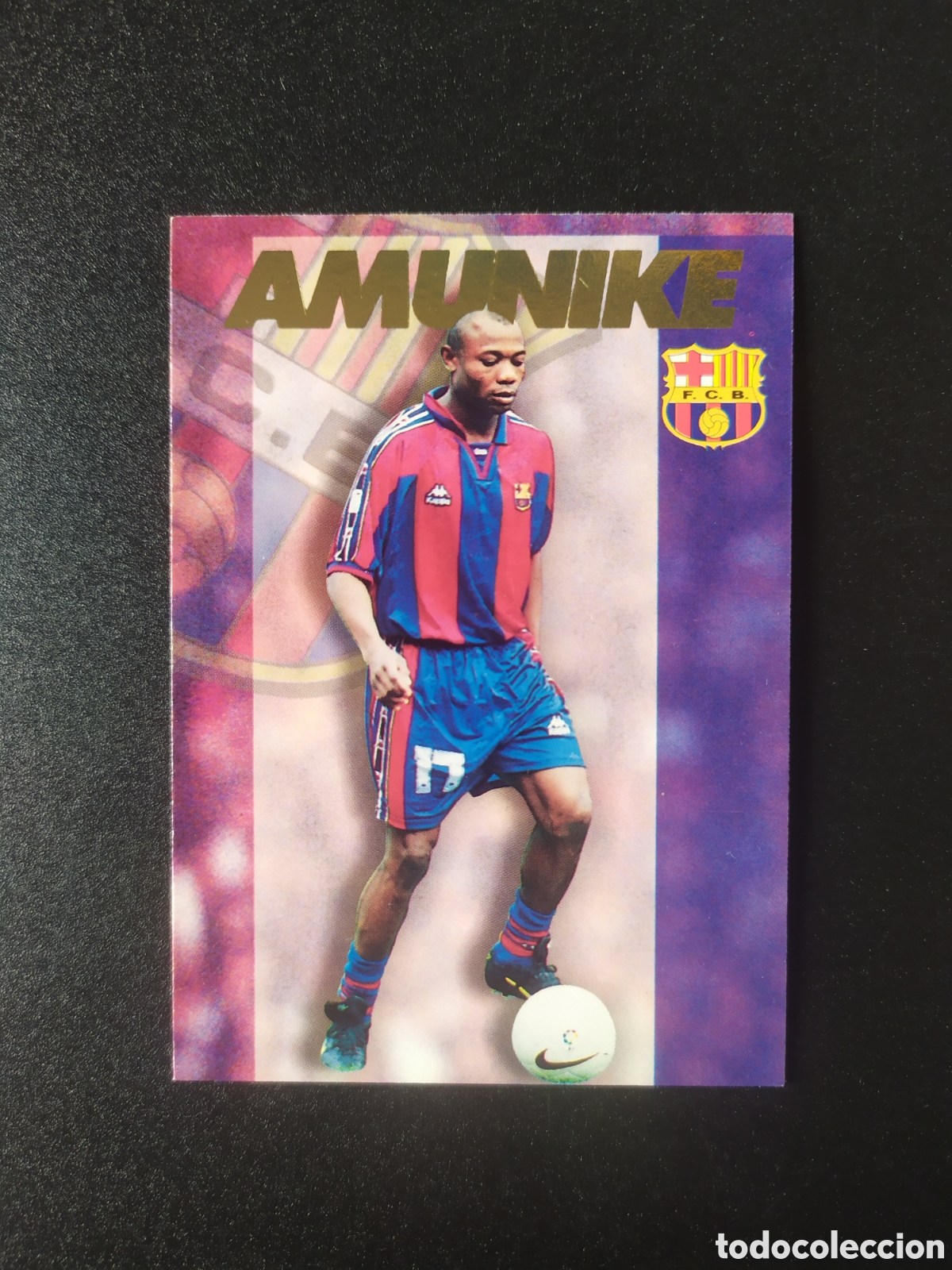 Cromos de F&uacute;tbol: Colecci&oacute;n oficial FC Barcelona 1996 1997 96 97 panini Amunike n&ordm; 51