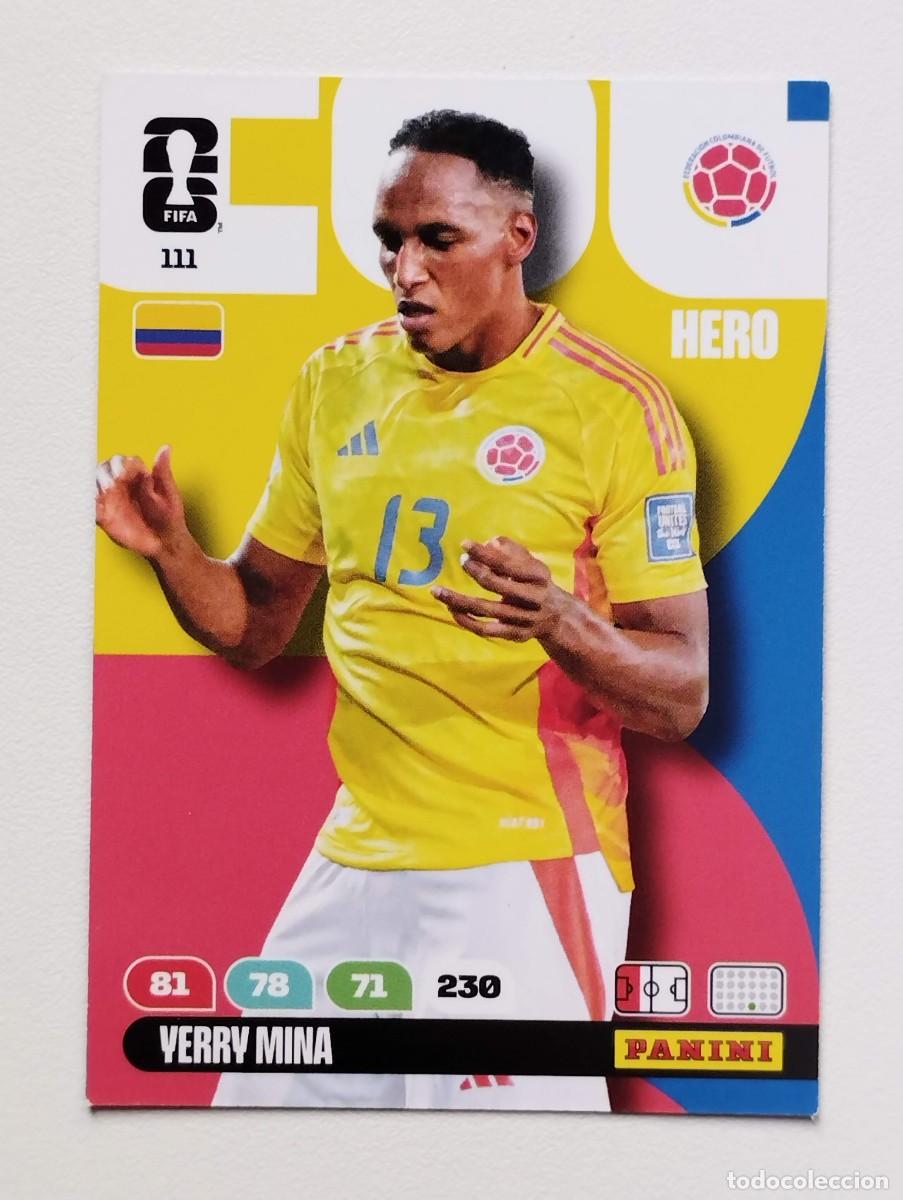 Cromos de Futebol: CROMO CARD ADRENALYN MUNDIAL WORLD CUP 2026 HERO 111 YEREMY MINA COLOMBIA