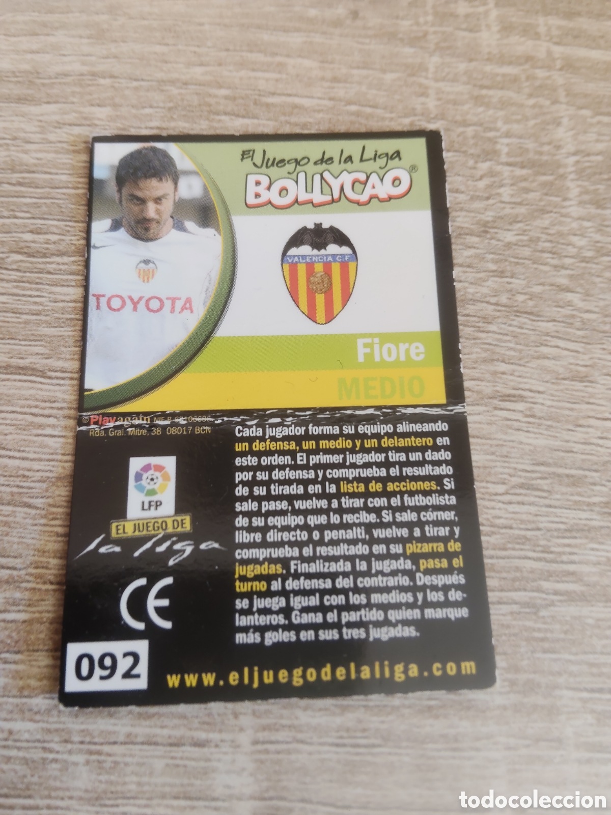 Cromos de F&uacute;tbol: Bollycao el juego de la liga 92 Fiore Valencia
