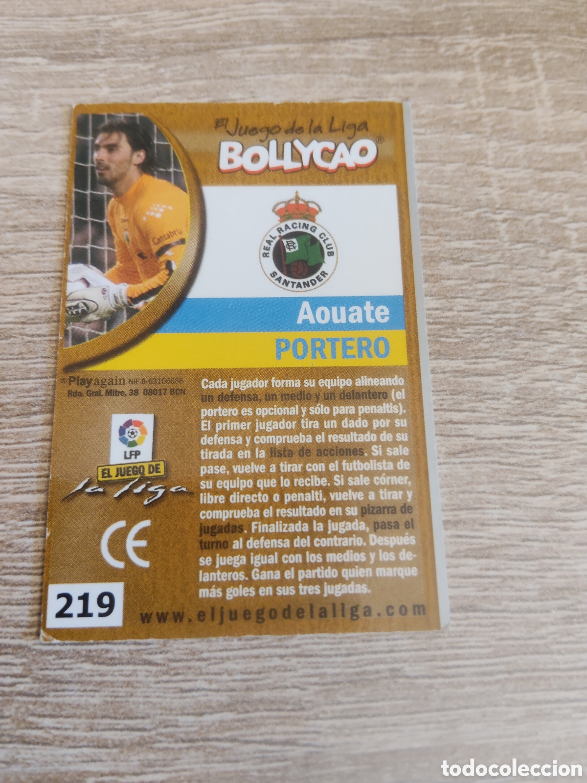Cromos de F&uacute;tbol: Bollycao el juego de la liga 219 Aouate Racing de Santander