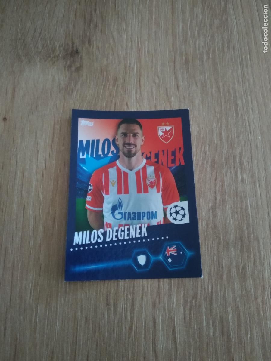 Cromos de F&uacute;tbol: 281 MILOS DEGENEK ESTRELLA ROJA CROMO FUTBOL UEFA CHAMPIONS LEAGUE 23-24 TOPPS 2023-2024