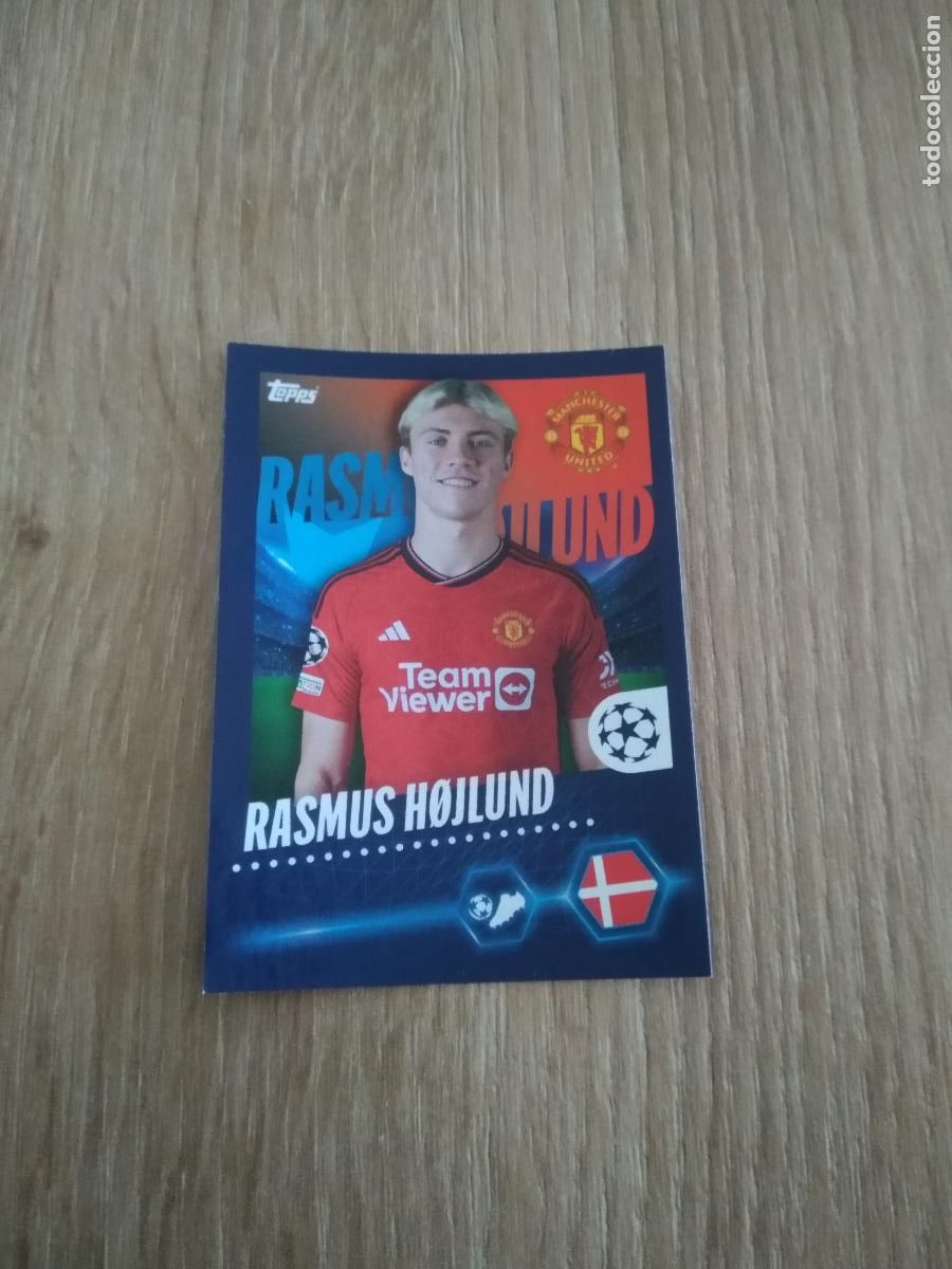 Cromos de F&uacute;tbol: 326 RASMUS HOJLUND MANCHESTER UNITED CROMO FUTBOL UEFA CHAMPIONS LEAGUE 23-24 TOPPS 2023-2024