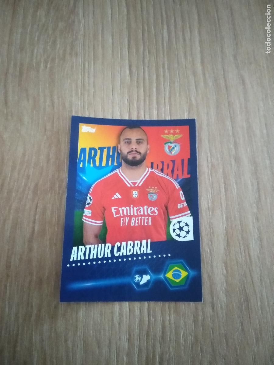 Cromos de F&uacute;tbol: 480 ARTHUR CABRAL BENFICA CROMO FUTBOL UEFA CHAMPIONS LEAGUE 23-24 TOPPS 2023-2024