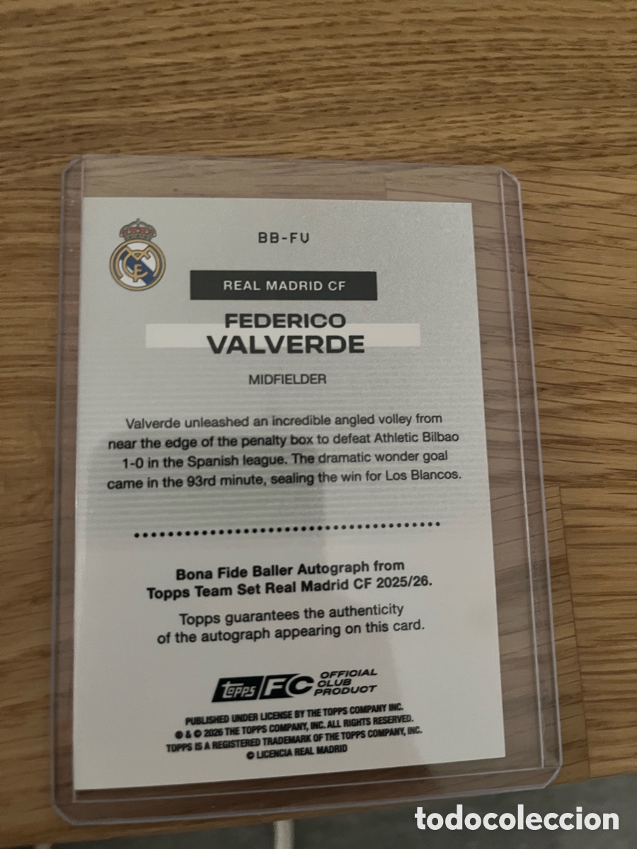 Cromos de f&uacute;tbol: Aut&oacute;grafo Valverde numerada /50 - Foto 2