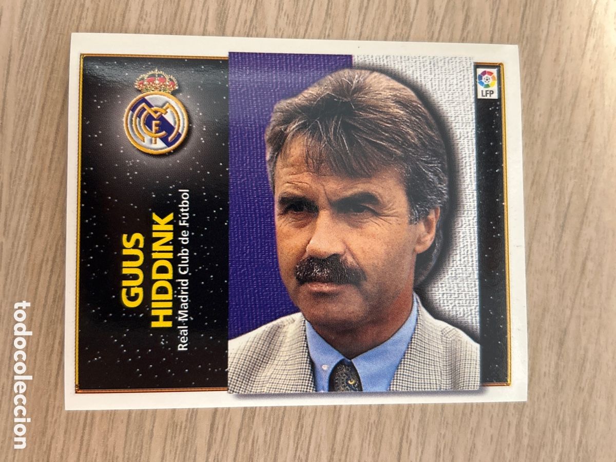 Cromos de F&uacute;tbol: GUUS HIDDINK ENTRENADOR REAL MADRID LIGA ESTE 1998 1999 98 99 NUNCA PEGADO SIN PEGAR