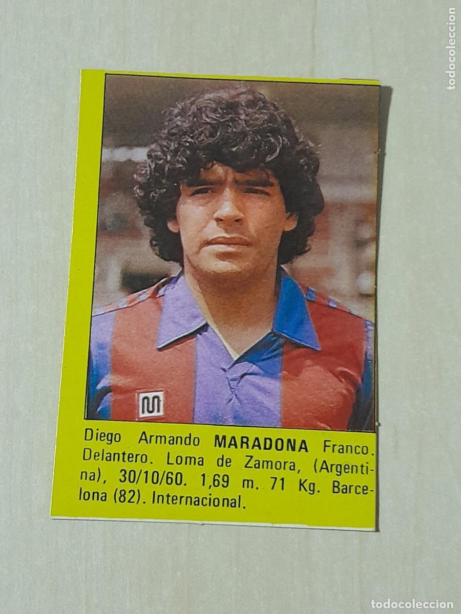Cromos de F&uacute;tbol: MARADONA - DEL ALBUM SUPER F&Uacute;TBOL 84 ROLL&Aacute;N - CROMO RECUPERADO - BARCELONA