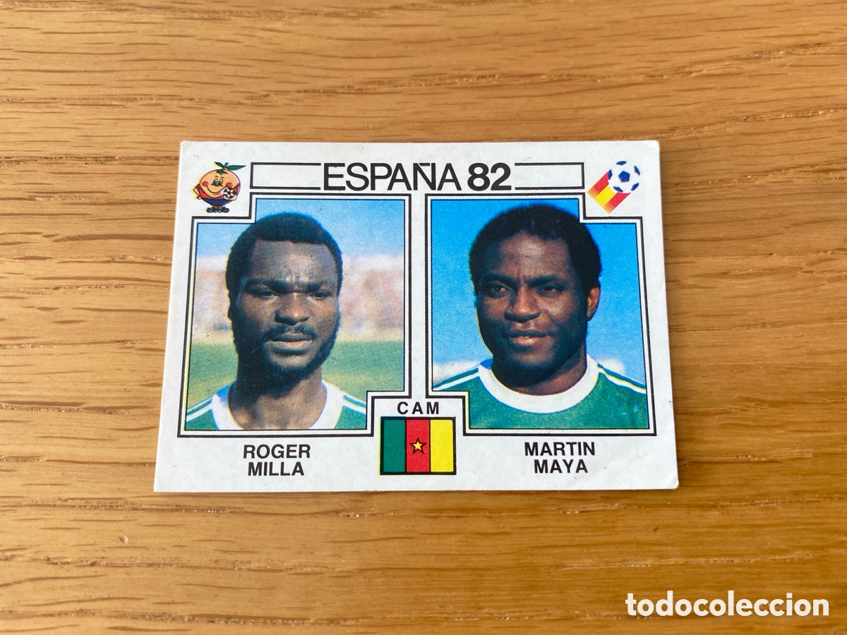 Cromos de F&uacute;tbol: Cromo panini mundial Espa&ntilde;a 82 n&uacute;mero 98 Milla/Maya - Sticker album world cup Spain 1982 Camer&uacute;n