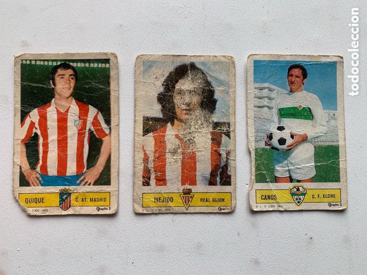 Cromos de f&uacute;tbol: &bull;Lote 3 Cromos Futbol 1973