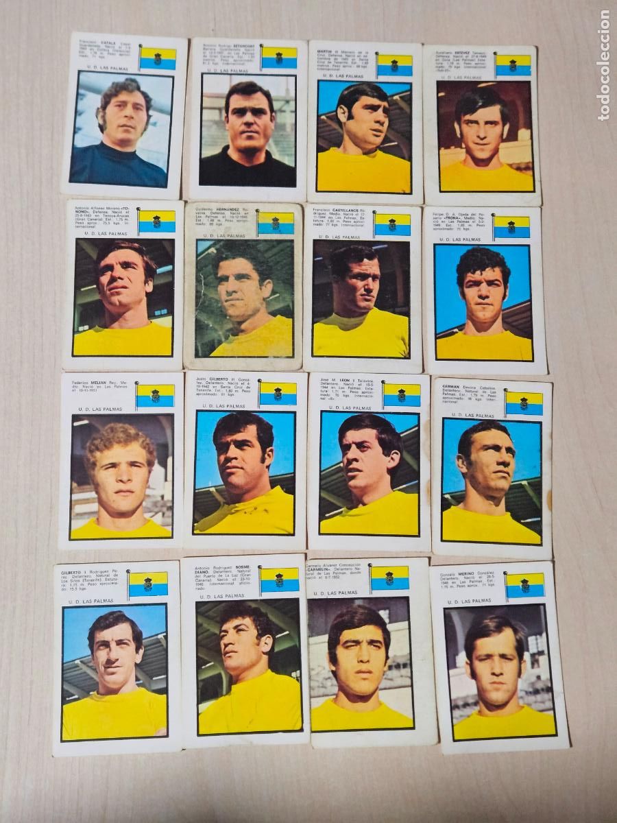Cartes &agrave; collectionner de Football: LAS PALMAS 1971/72 FHER EQUIPO COMPLETO SIN PEGAR - 71/72