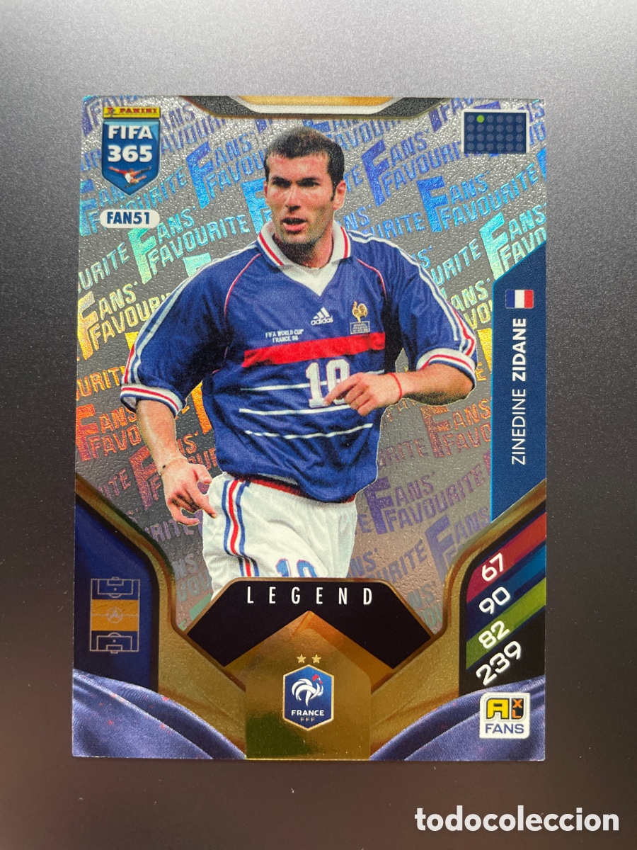 Cromos de F&uacute;tbol: Zidane FAN51 Legend Fans Favourite Panini Adrenalyn FIFA 365 2026 Francia