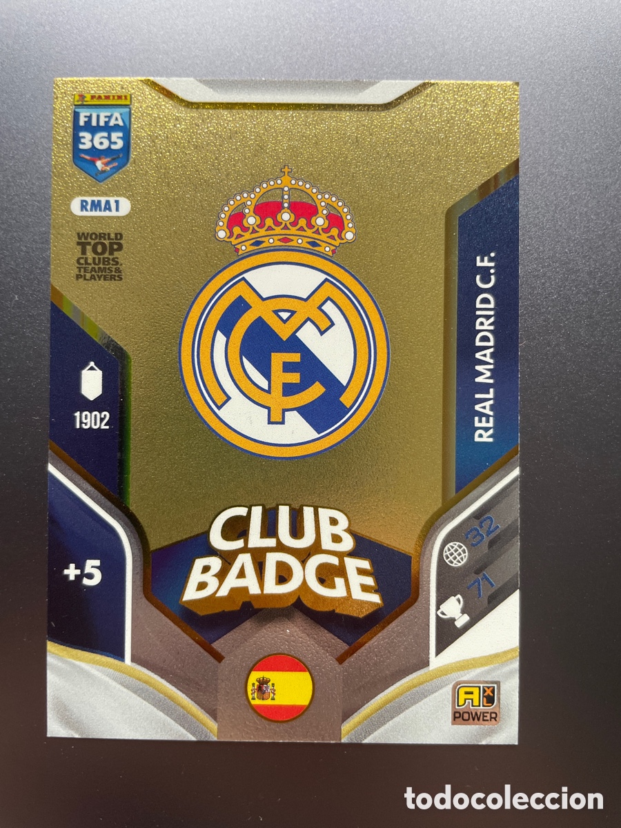 Cromos de F&uacute;tbol: Escudo Real Madrid RMA1 Club Badge Panini Adrenalyn FIFA 365 2026