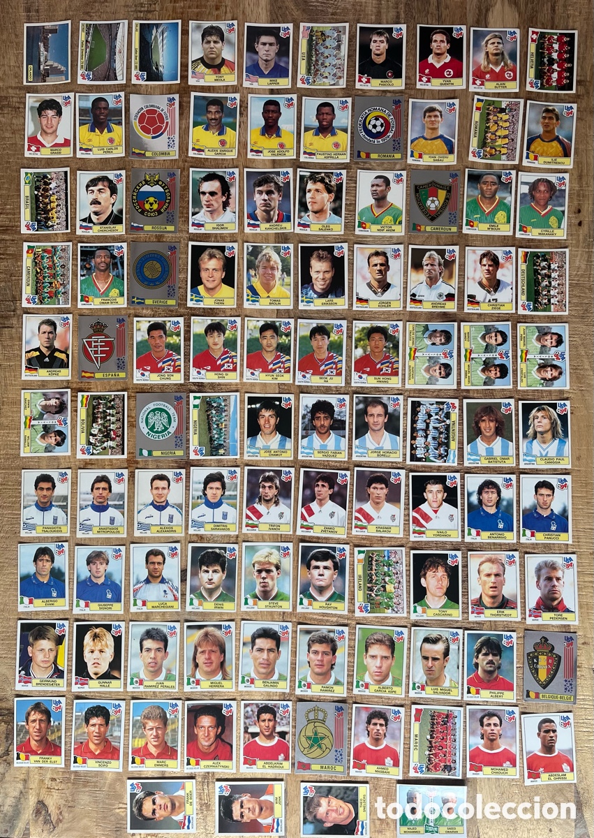 Fu&szlig;ball-Sticker: LOTE 104 CROMOS MUNDIAL USA 94 - PANINI - ESTADOS UNIDOS 1994 - TODOS DIFERENTES