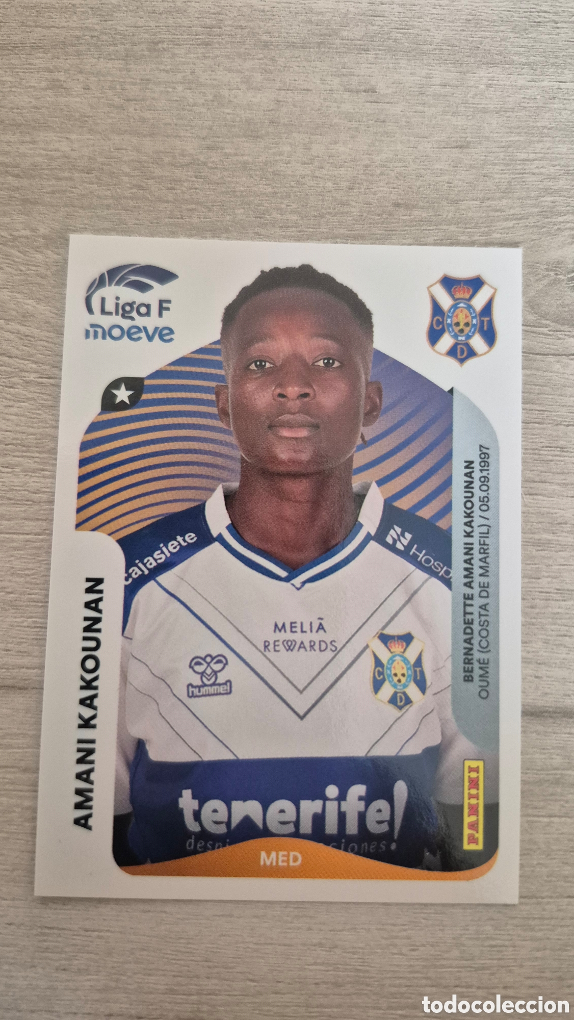 Cromos de F&uacute;tbol: N&deg;115 Costa Adeje Tenerife Amani Kakounan Liga Femenina 25/26