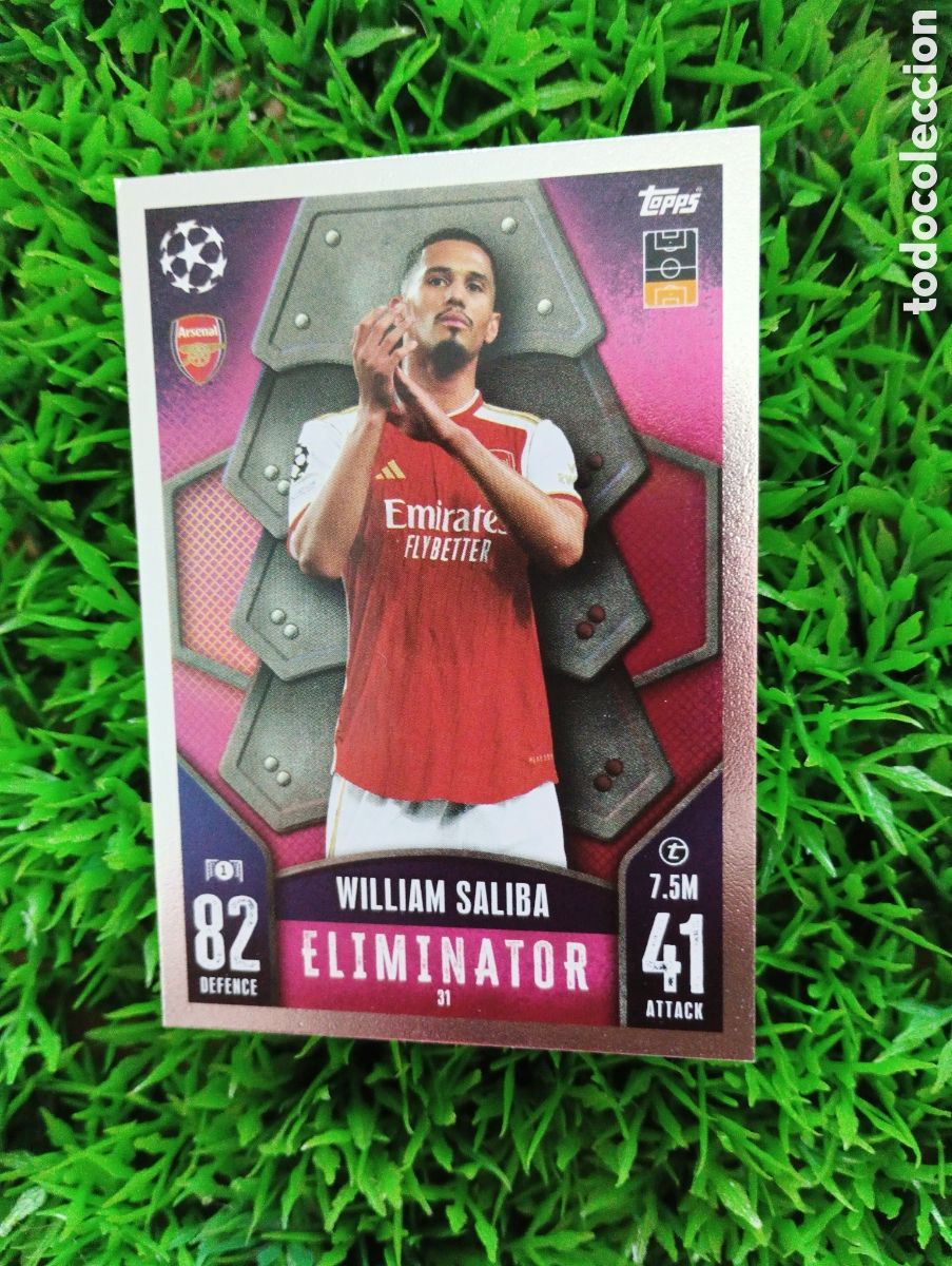 Figurine di Calcio: Saliba Arsenal ELIMINATOR Match Attax 23-24 # 31