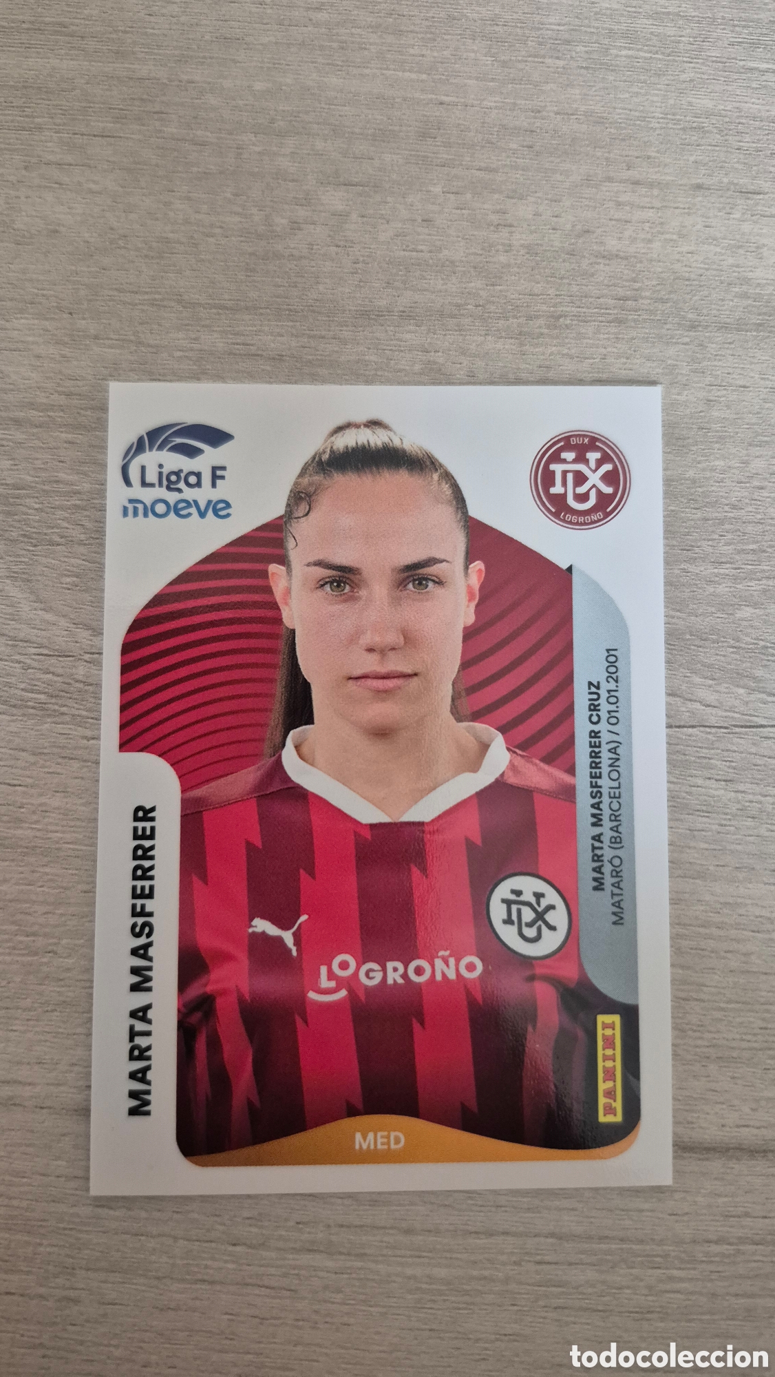 Fu&szlig;ball-Sticker: N&deg;154 Dux Logro&ntilde;o Marta Masferrer Liga Femenina 25/26