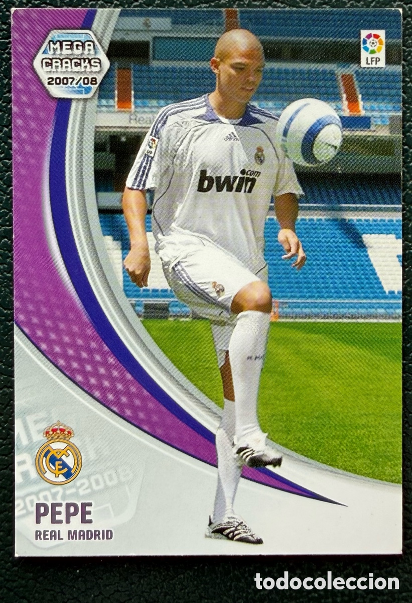 Football Stickers: 168 BIS PEPE REAL MADRID FICHAS ALBUM MEGACRACKS 2007 2008 07 08