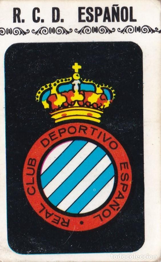 Cartes &agrave; collectionner de Football: ESCUDO R. C. D. ESPA&Ntilde;OL. FHER 1970 1971 PLANTILLA EN LA PARTE TRASERA, SIN PEGAR.