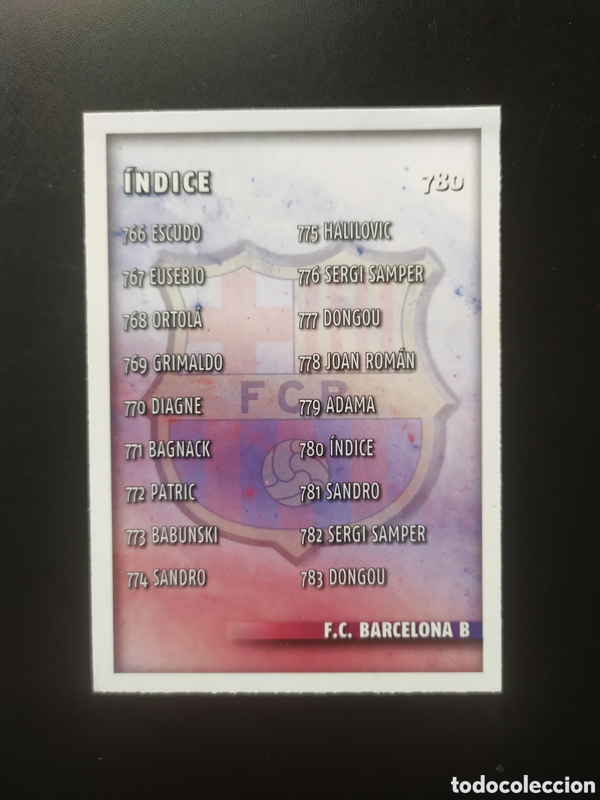Cromos de Futebol: Mundicromo fichas Liga 2014 2015 14 15 indice n&deg; 780 Barcelona B