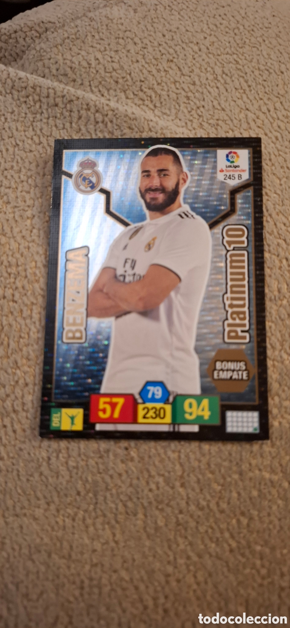 Cromos de F&uacute;tbol: Real Madrid 245 B BENZEMA PLATINUM 10 Adrenalyn 2018-19