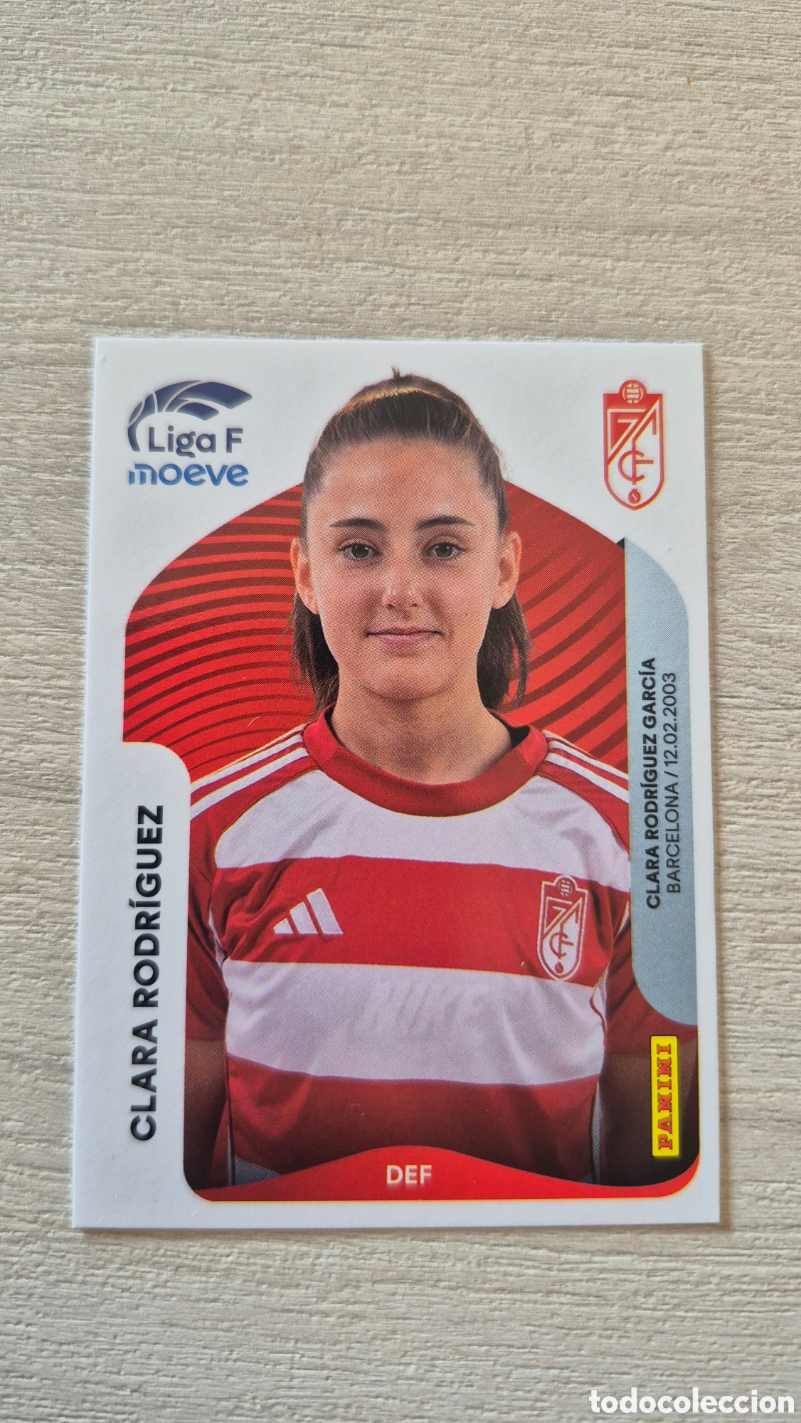 Fu&szlig;ball-Sticker: N&deg;210A Granada CF Clara Rodr&iacute;guez Liga Femenina 25/26