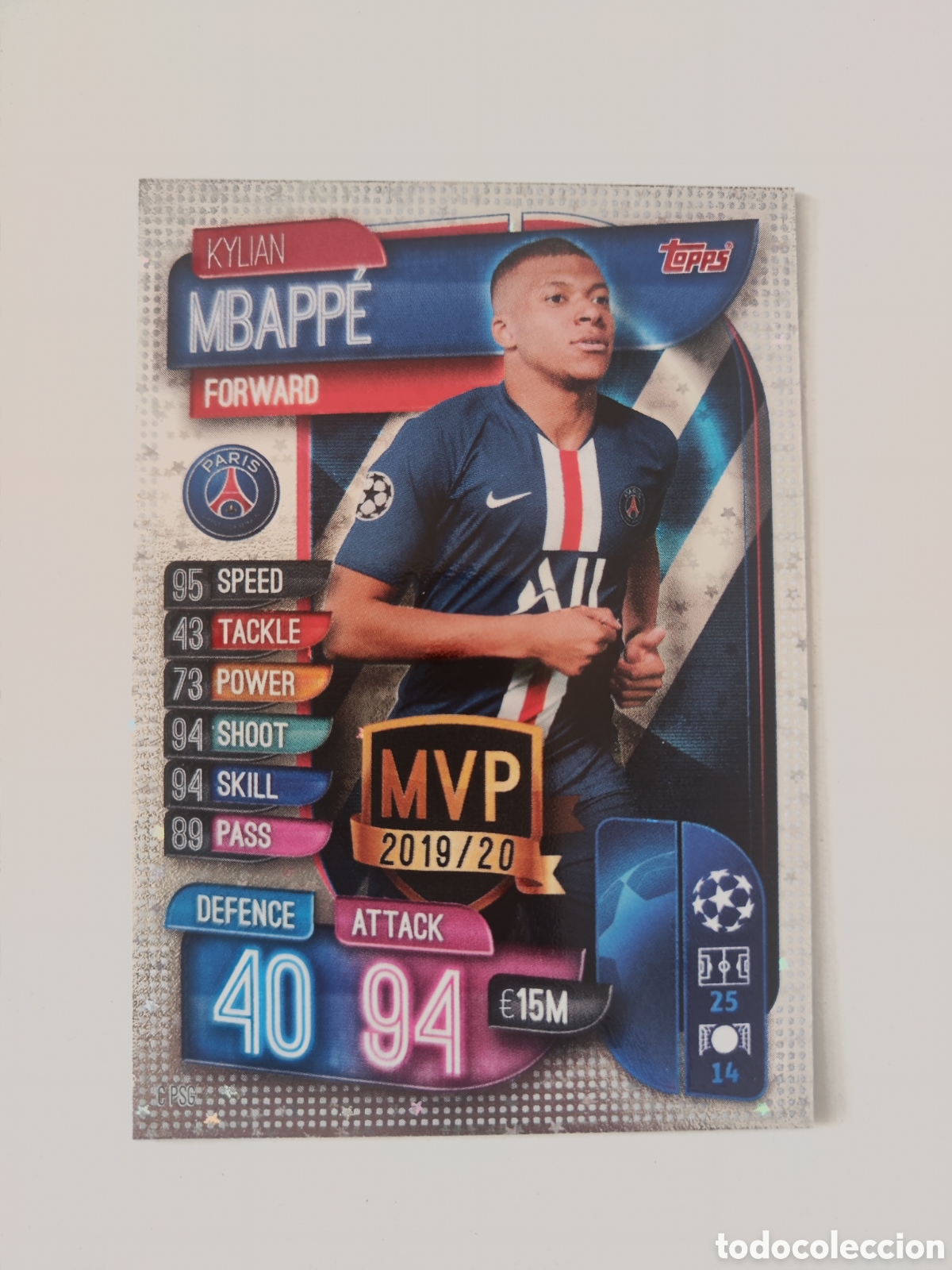 Figurine di Calcio: Match attax 19 20 PSG Mbappe MVP 19 20 C PSG