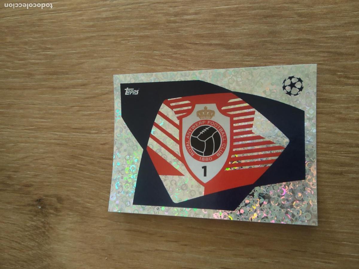 Cromos de F&uacute;tbol: 598 ESCUDO ROYAL ANTWERP CROMO FUTBOL UEFA CHAMPIONS LEAGUE 23-24 TOPPS 2023-2024