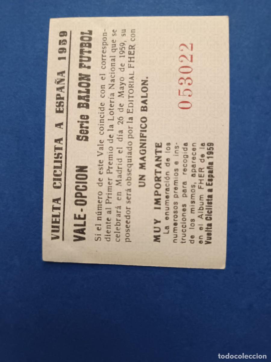 Football Stickers: VUELTA CICLISTA A ESPA&Ntilde;A 1959 VALE OPCION SERIE BALON DE FUTBOL FHER