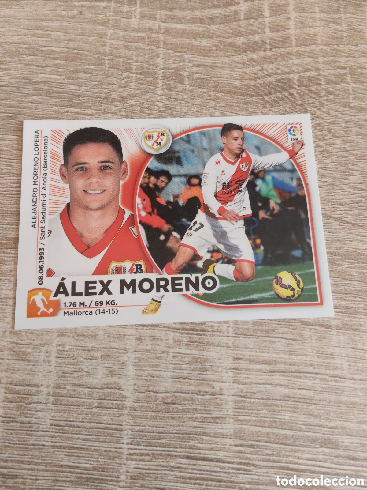 Cromos de F&uacute;tbol: &Aacute;lex Moreno Rayo Vallecano fichaje de invierno liga 2014 2015 14 15 ediciones este