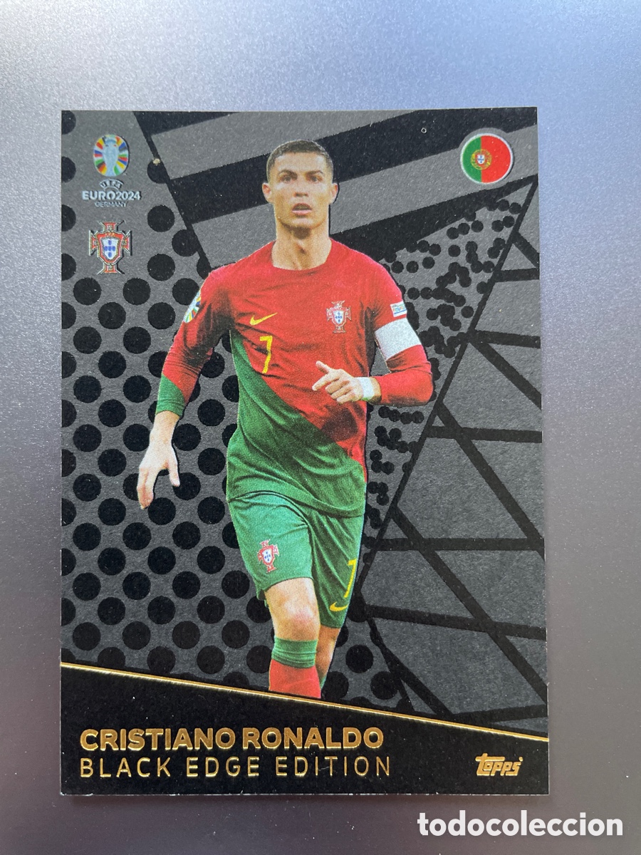 Cromos de F&uacute;tbol: Cristiano Ronaldo BE 7 Black Edge Edition Topps Match Attax EURO 2024 Portugal