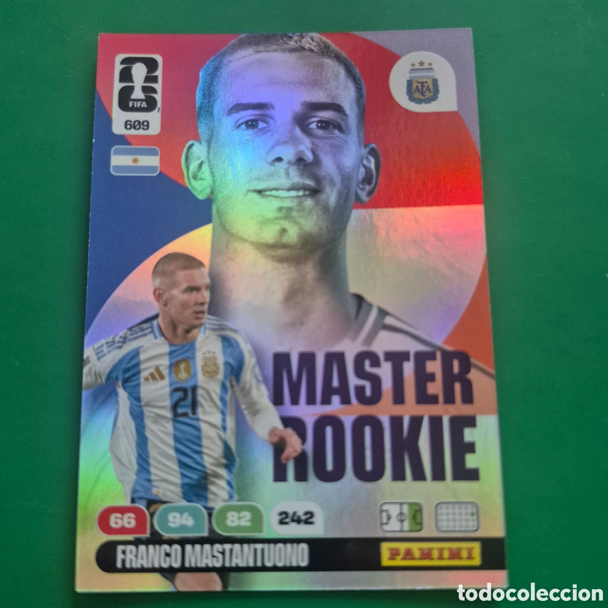 Fu&szlig;ball-Sticker: 609 FRANCO MASTANTUONO ARGENTINA MASTER ROOKIE ADRENALYN MUNDIAL FIFA WORLD CUP 2026 PANINI