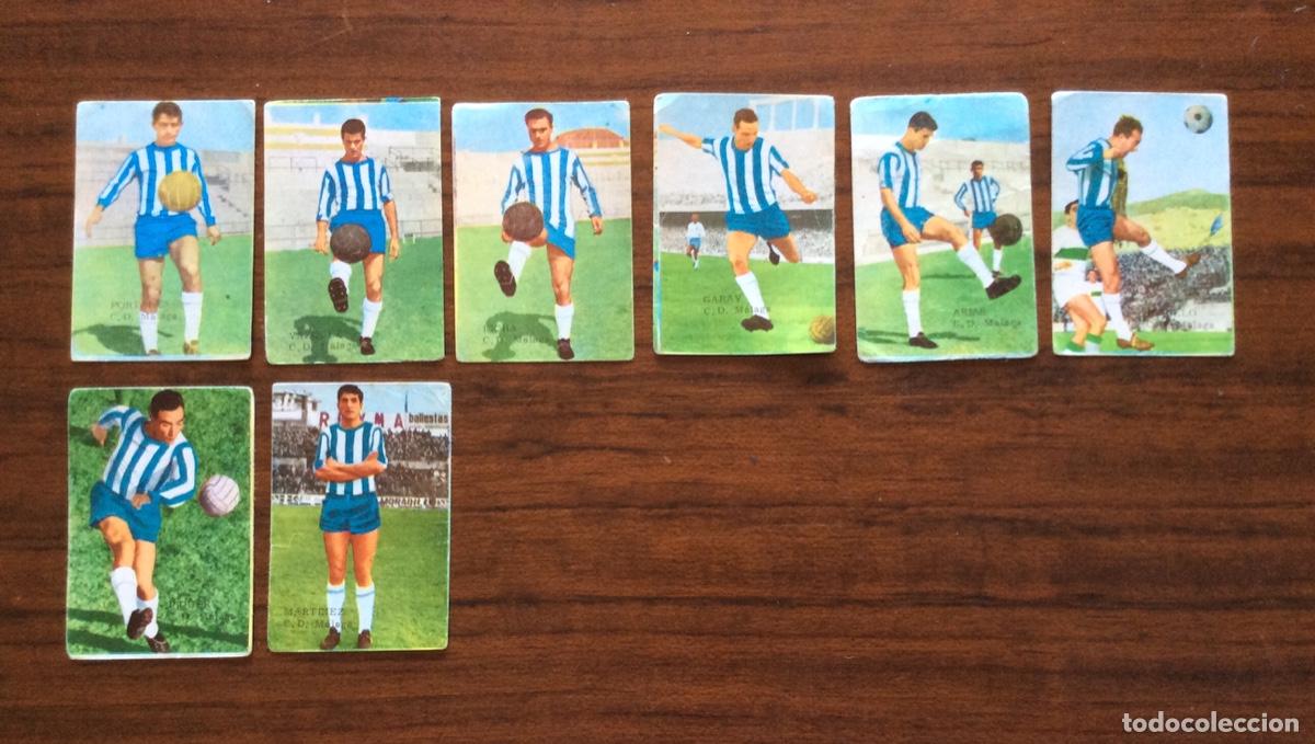 Fu&szlig;ball-Sticker: 8 CROMOS F&Uacute;TBOL A&Ntilde;OS 60 M&Aacute;LAGA C.D. PORTALES VAZQUEZ FICHA ARIAS PIQUER ETC