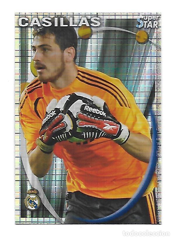 Fu&szlig;ball-Sticker: 50 CASILLAS (REAL MADRID) SUPERSTAR BRILLO CUADROS , MUNDICROMO QUIZ GAME LIGA 2010 2011