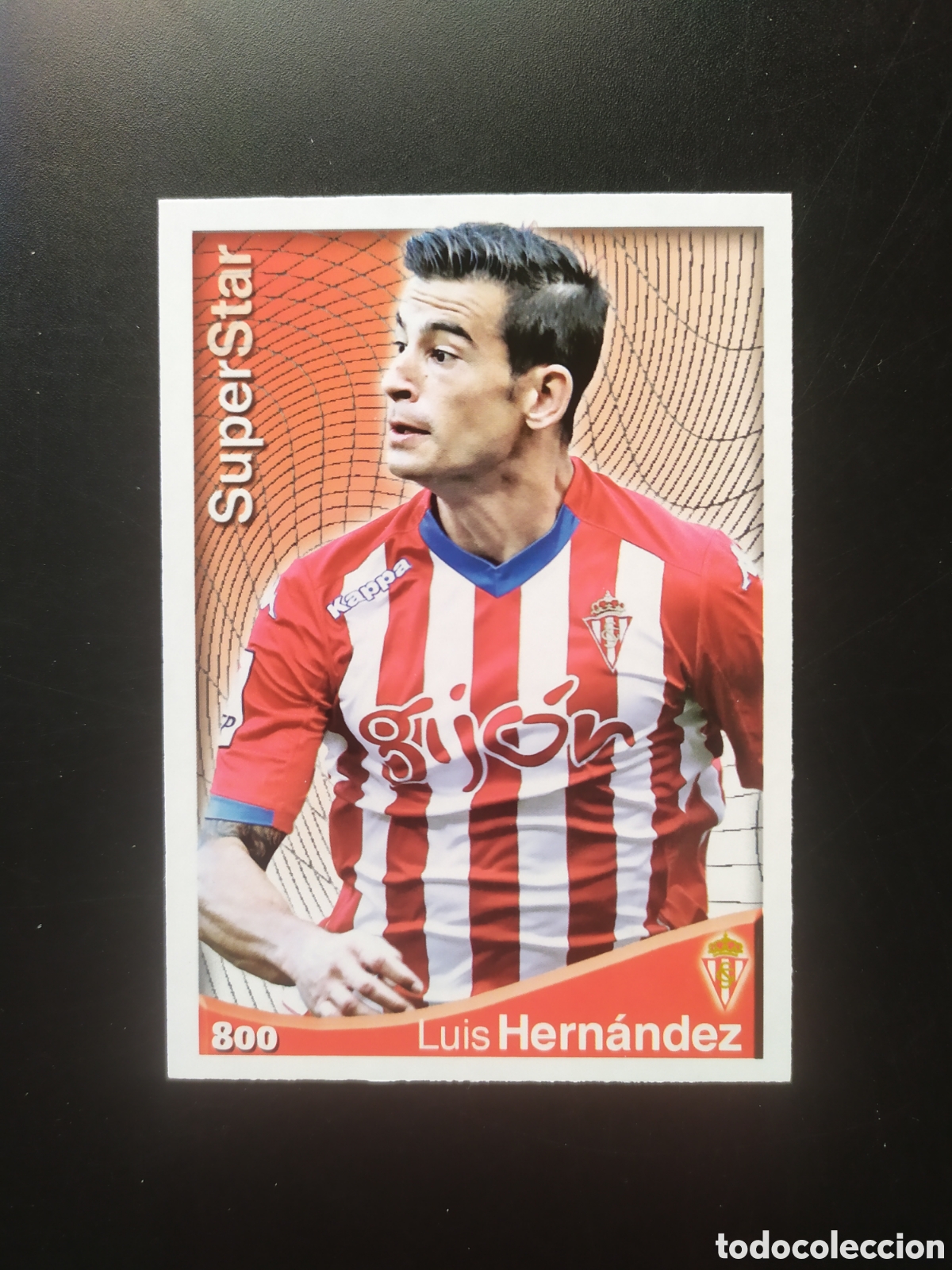 Fu&szlig;ball-Sticker: Mundicromo fichas Liga 2014 2015 14 15 Luis Hern&aacute;ndez superstar mate n&deg; 800 Sporting Gijon