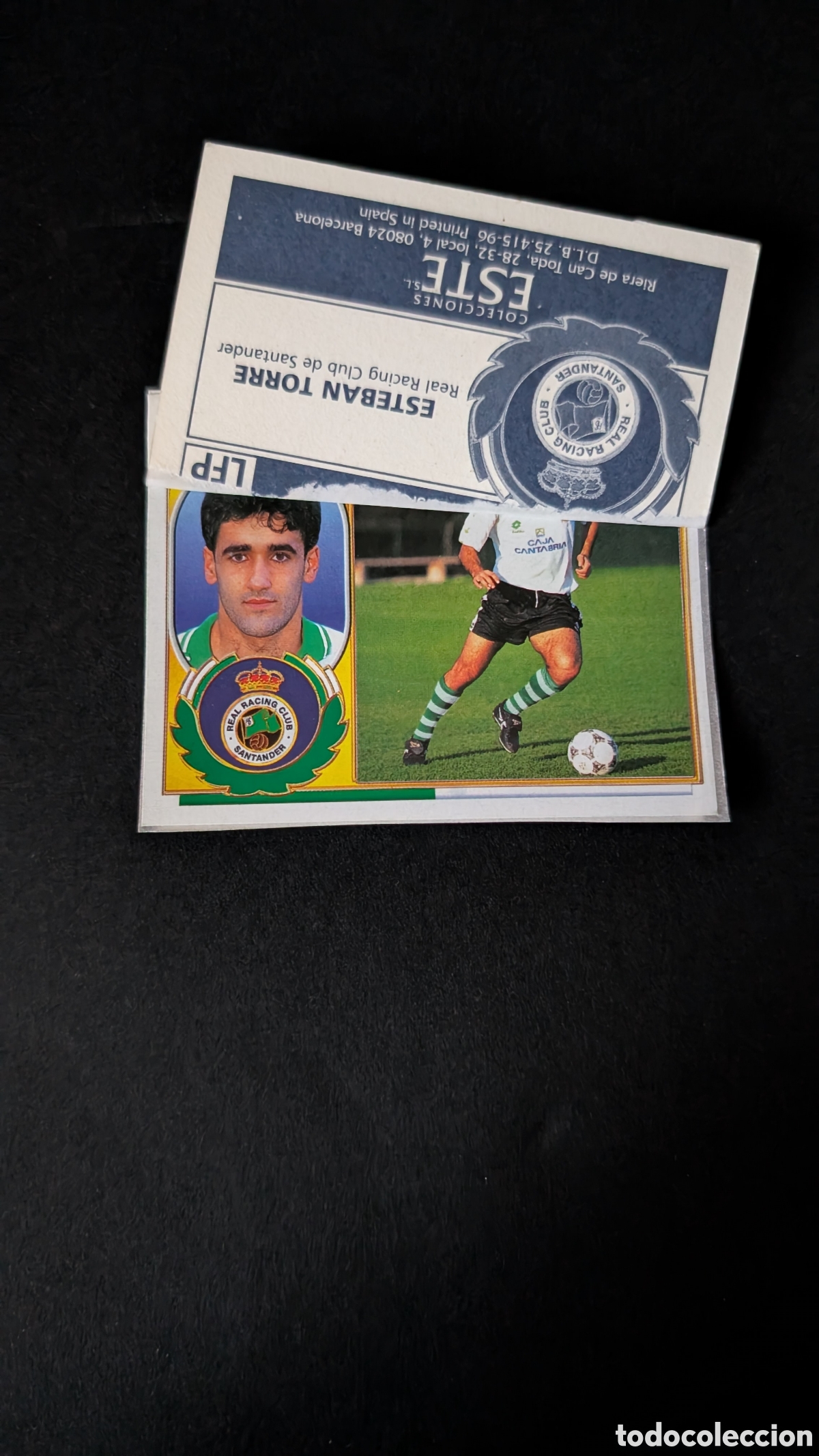Cromos de F&uacute;tbol: HERRERA RACING SANTANDER BAJA CON CROMO ENCIMA LIGA ESTE 1996/97 96 97 RECORTADO