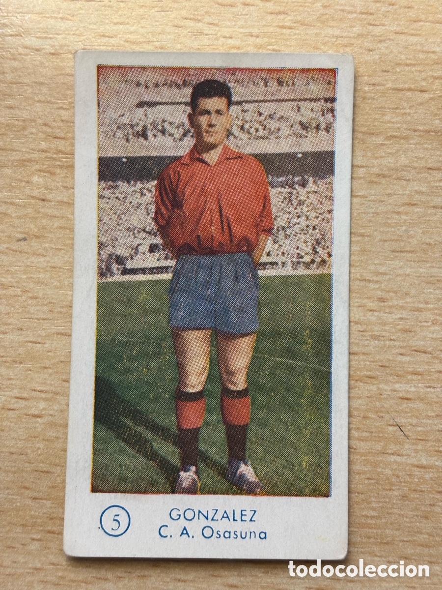 Figurine di Calcio: # 5 Gonzalez C.A. Osasuna Gr&aacute;ficas Bachende liga 1957 1958