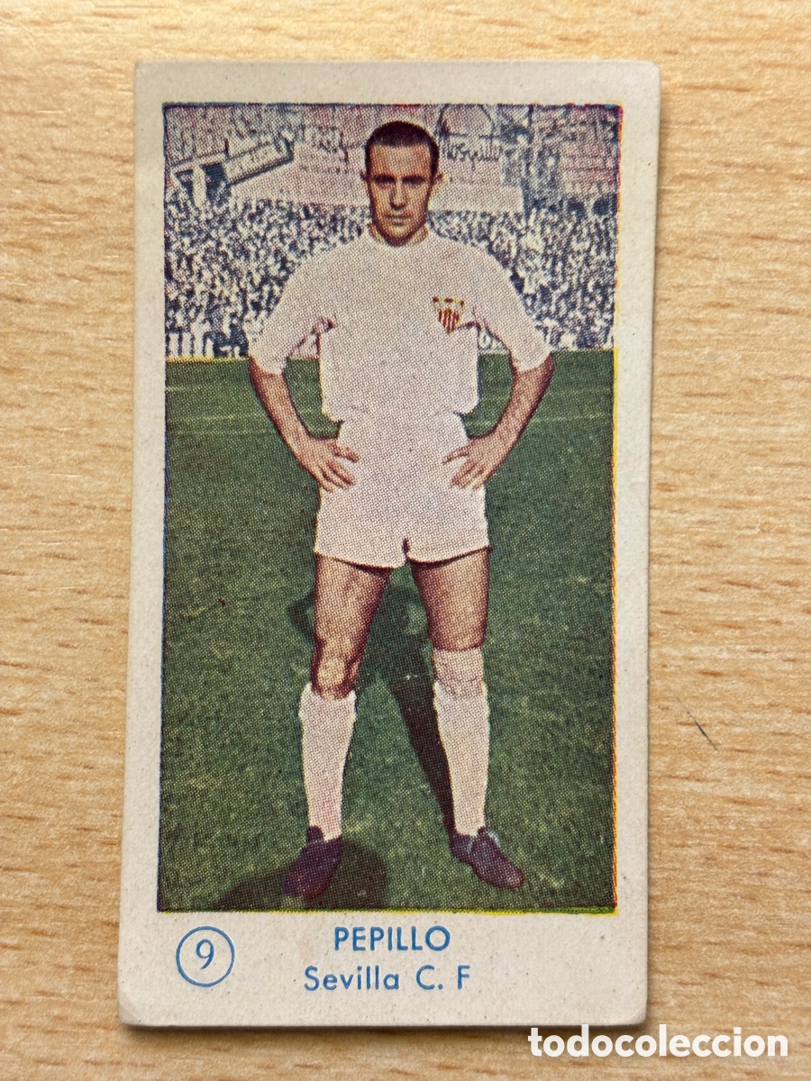 Cromos de F&uacute;tbol: # 9 Pepillo Sevilla CF Gr&aacute;ficas Bachende liga 1957 1958 sin pegar