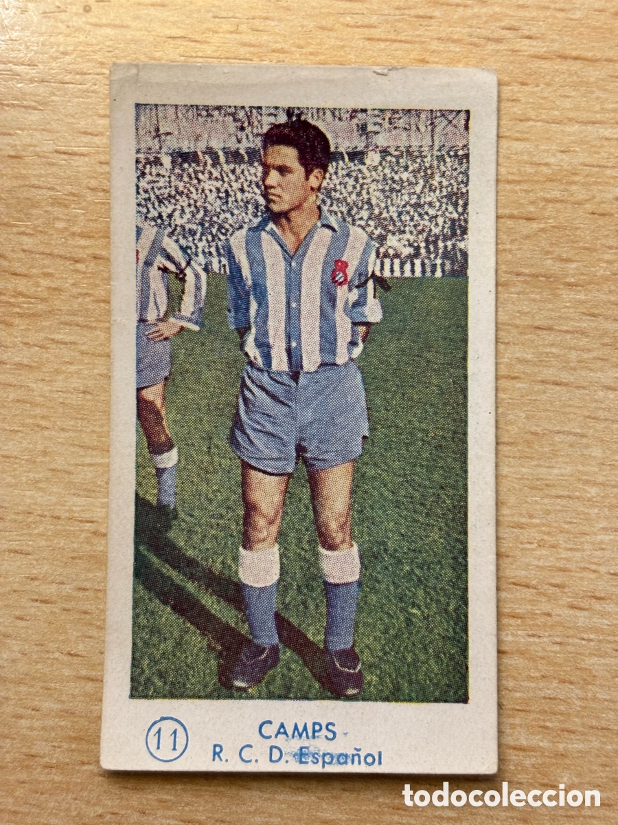 Cromos de F&uacute;tbol: # 11 Camps RCD Espa&ntilde;ol Gr&aacute;ficas Bachende liga 1957 1958 sin pegar