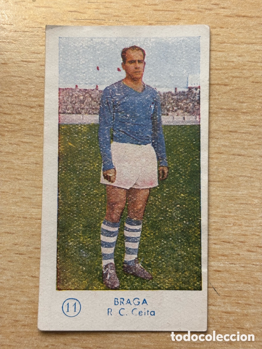 Cromos de F&uacute;tbol: # 11 Braga RC Celta Gr&aacute;ficas Bachende liga 1957 1958 sin pegar